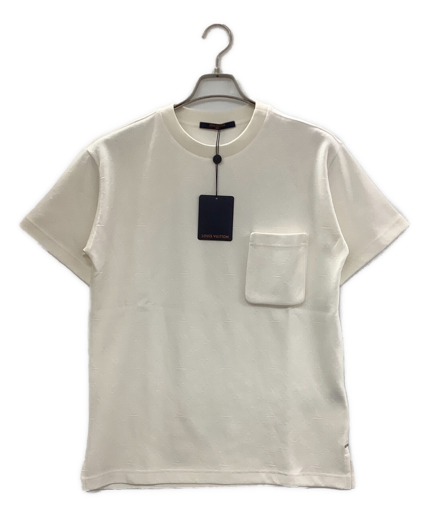 LOUIS VUITTON (ルイ ヴィトン) 3DモノグラムポケットTシャツ ホワイト サイズ:XS