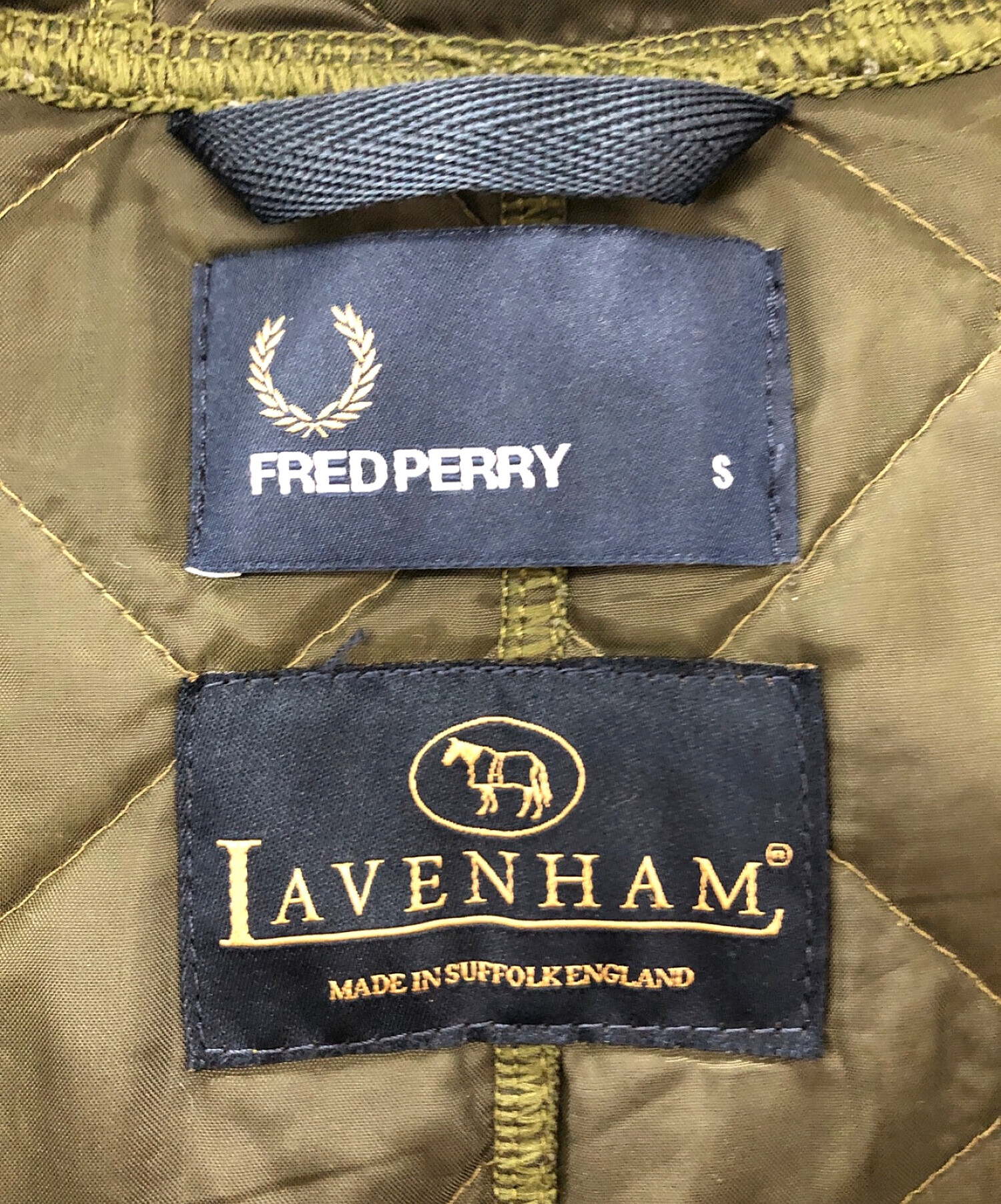 FRED PERRY (フレッドペリー) LAVENHAM (ラベンハム) キルティングコート オリーブ サイズ:S