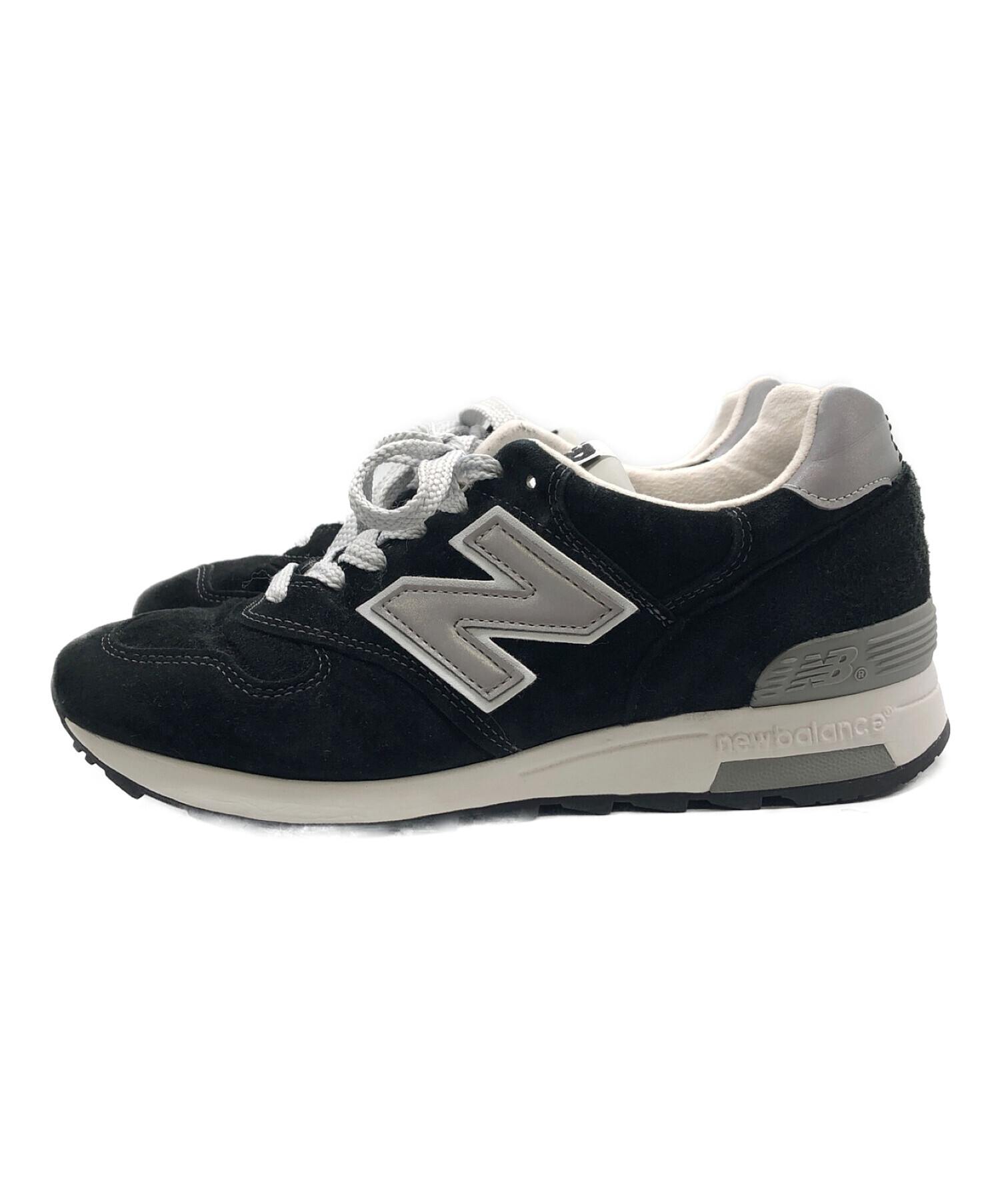 NEW BALANCE (ニューバランス) スニーカー ブラック×ホワイト サイズ:25.5