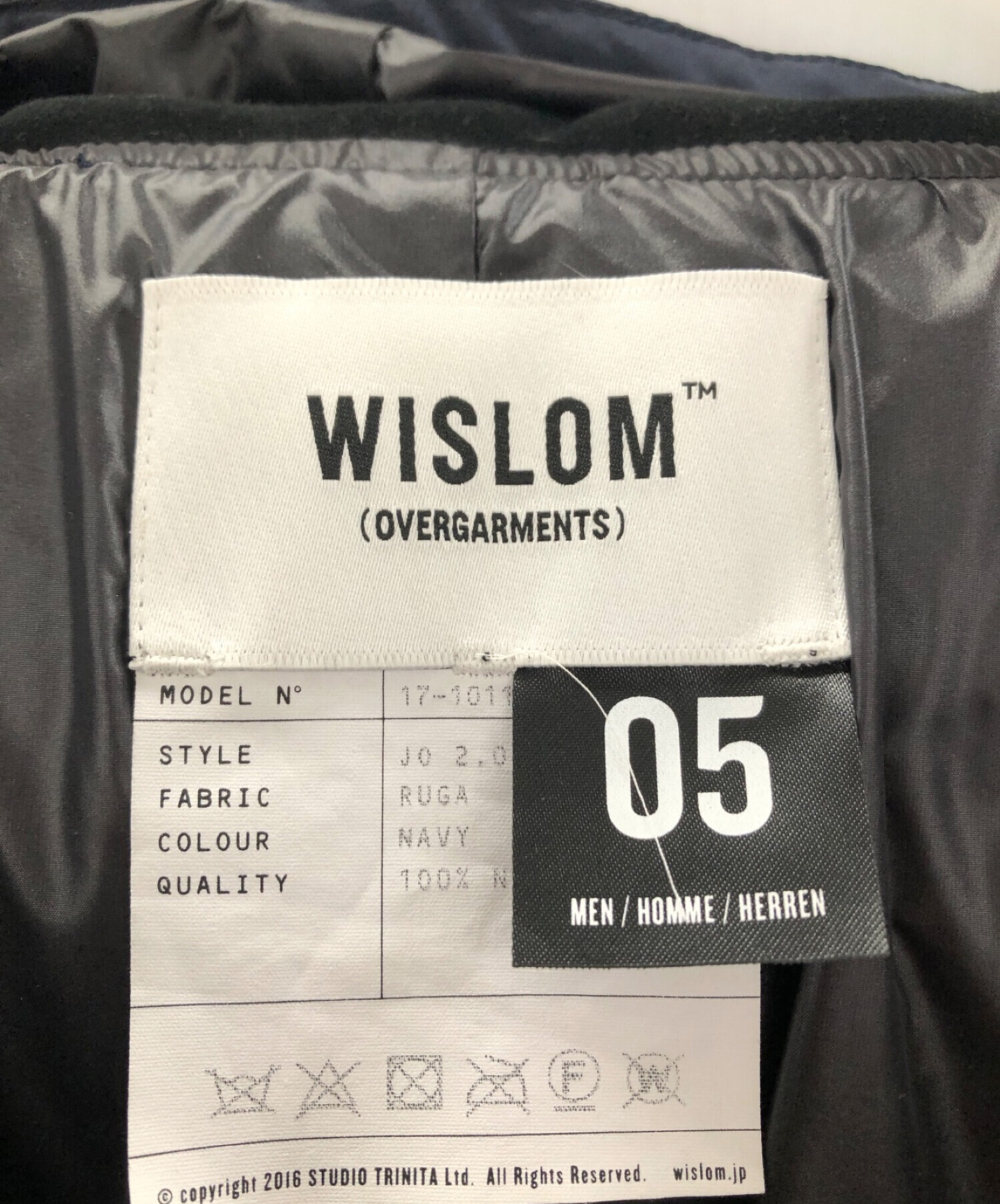 中古・古着通販】WISLOM (ウィズロム) ダウンジャケット ネイビー