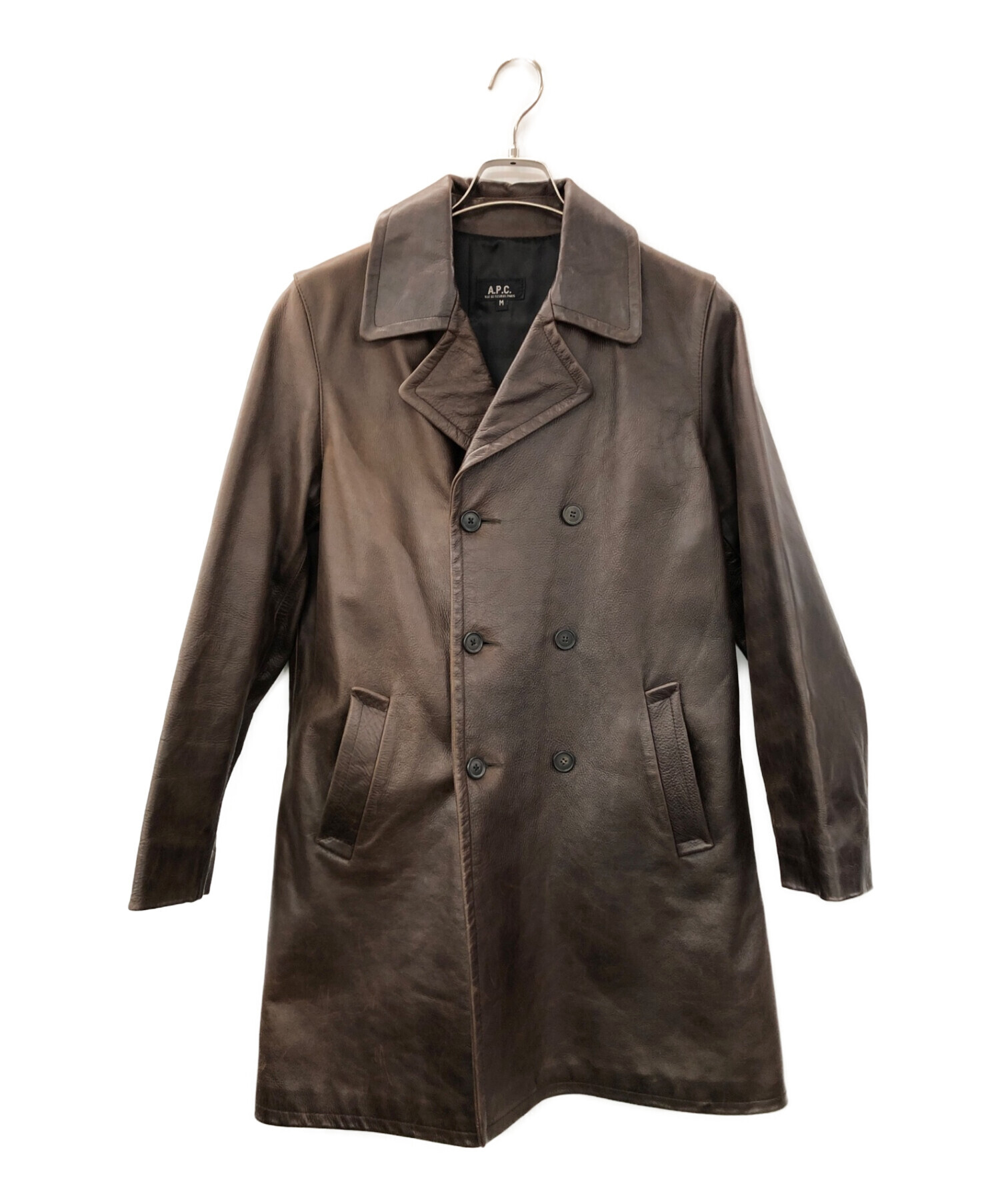 中古・古着通販】A.P.C. (アー・ペー・セー) レザーコート ブラウン