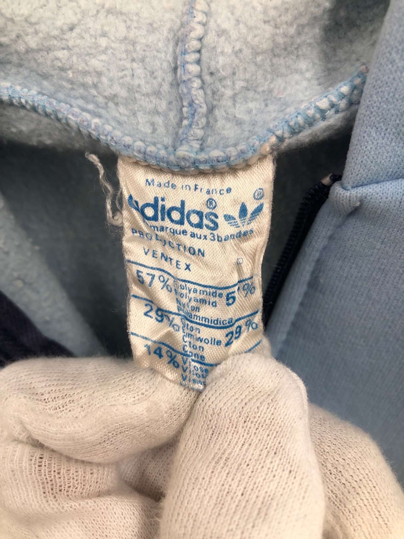 中古・古着通販】adidas (アディダス) ハーフジップパーカー スカイ