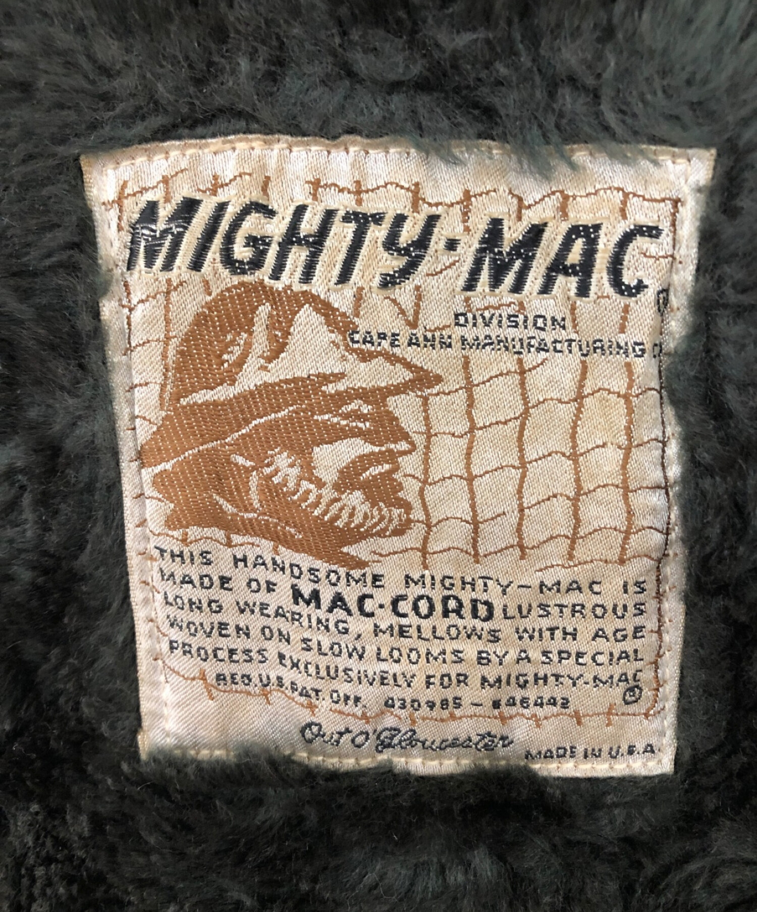 MIGHTY-MAC (マイティーマック) コーデュロイジャケット オリーブ サイズ:40