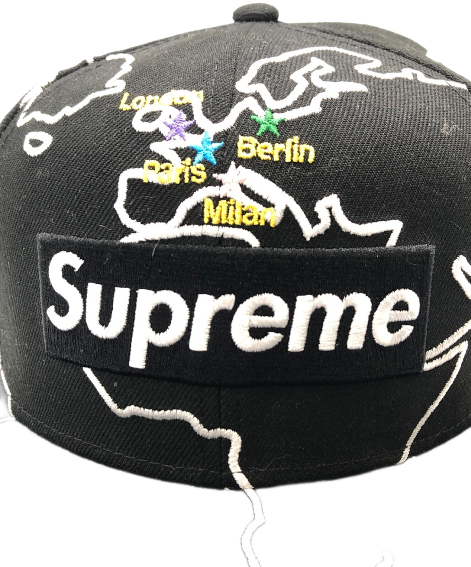 中古・古着通販】SUPREME (シュプリーム) New Era (ニューエラ) Worldwide Box Logo New Era Hat  ブラック｜ブランド・古着通販 トレファク公式【TREFAC FASHION】スマホサイト