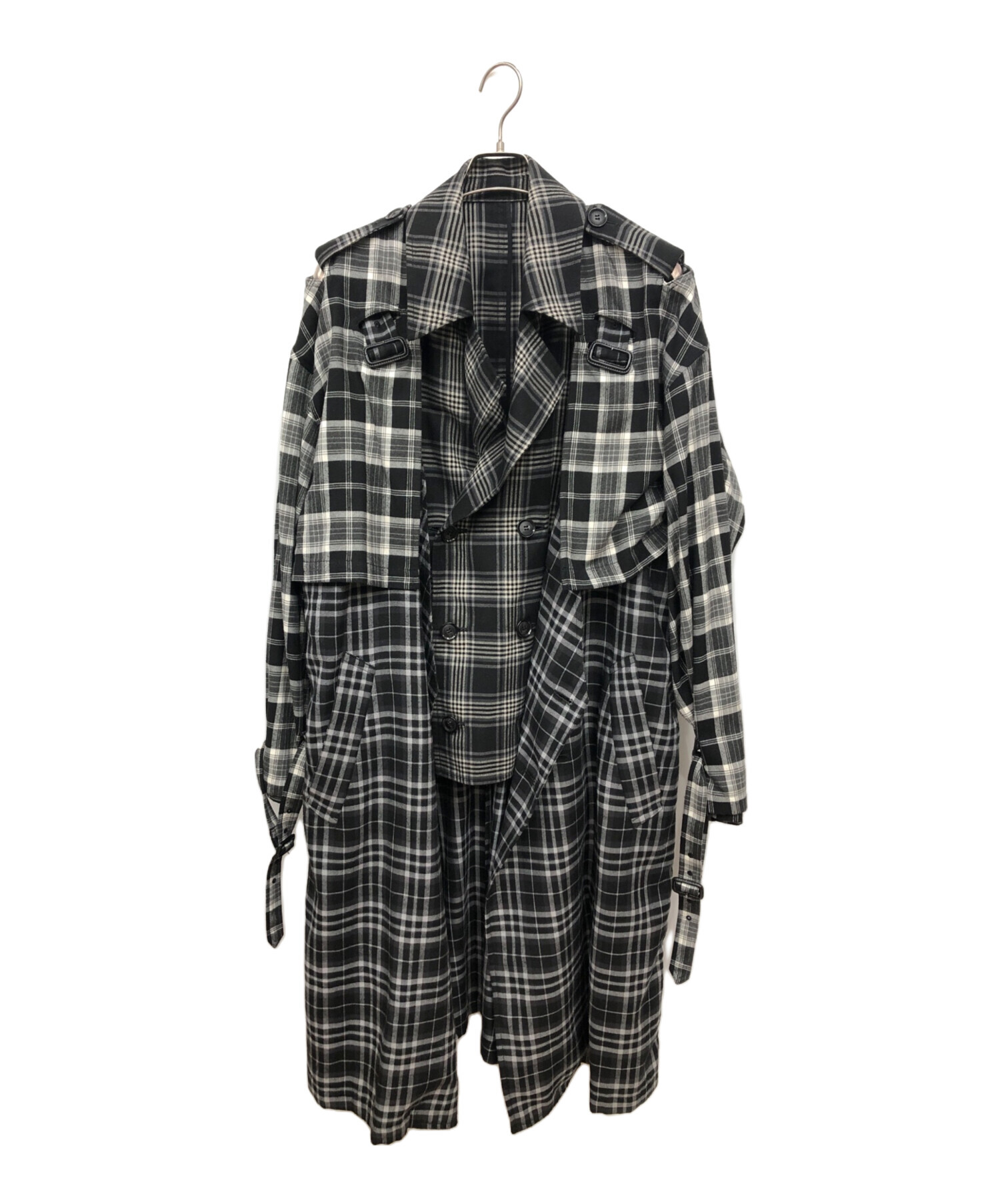 IROQUOIS (イロコイ) トレンチコート　 LAYRED TRENCH CO T/R CHECK グレー サイズ:２