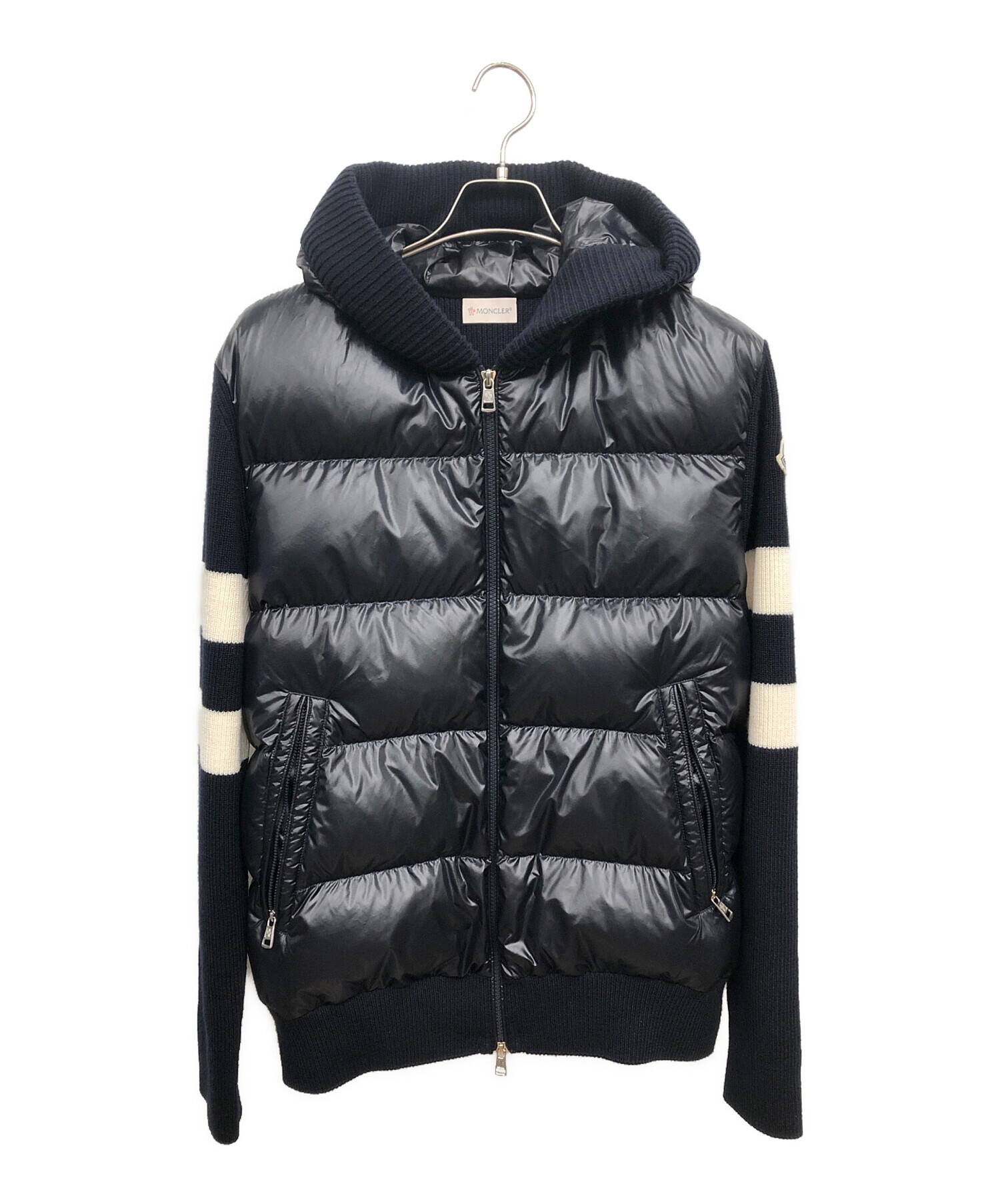 MONCLER (モンクレール) 切替ダウンジャケット ネイビー サイズ:L