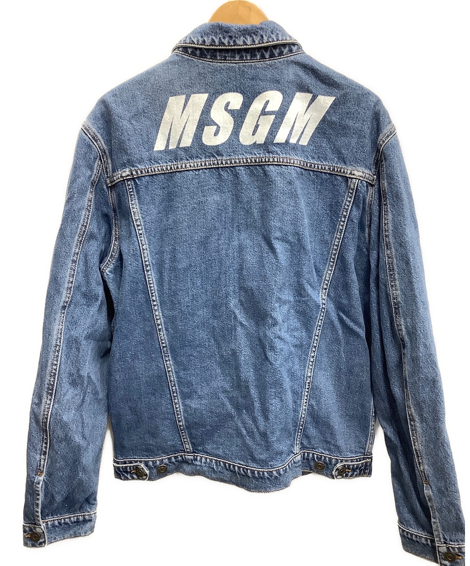 お1人様1点限り MSGM バックワッペンリブ切替デニムジャケット【美品 ...