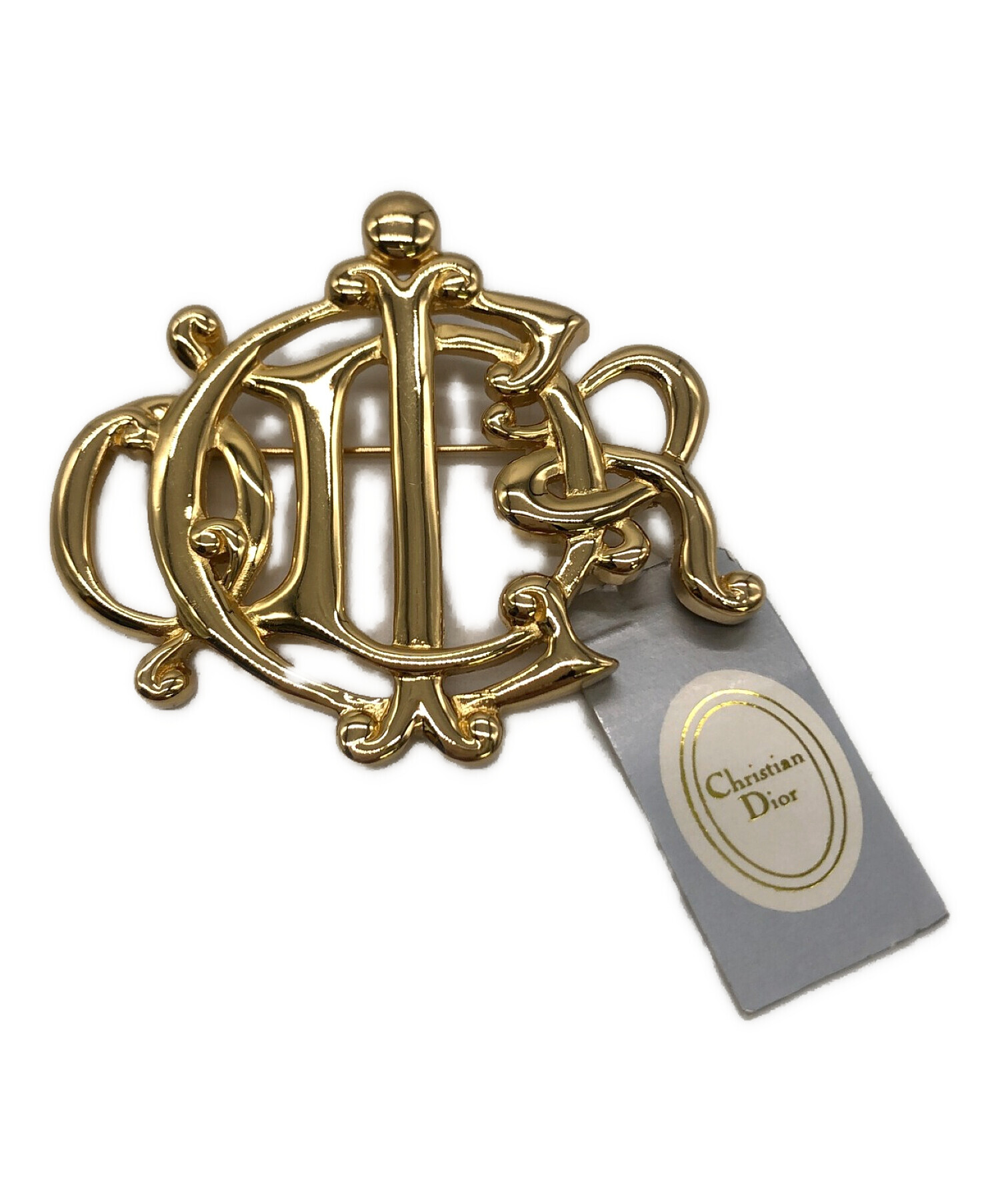 クリスチャンディオール Christian Dior ピンブローチ リボン 