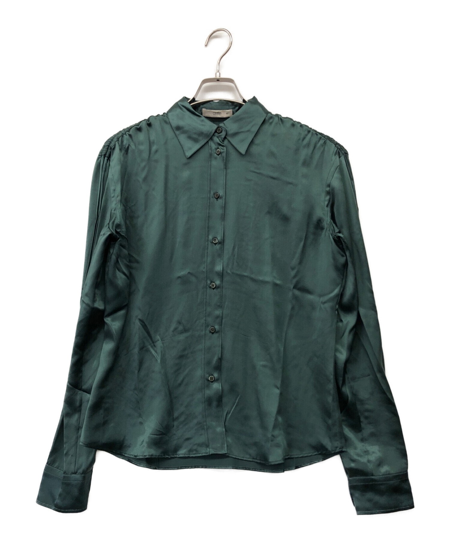 PRADA (プラダ) シルクシャツ グリーン サイズ:40