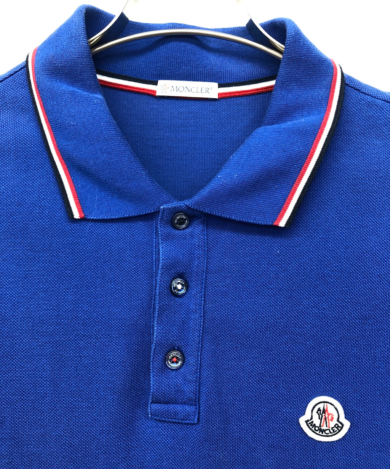 中古・古着通販】MONCLER (モンクレール) MAGLIA POLO MANICA CORTA ブルー サイズ:L｜ブランド・古着通販  トレファク公式【TREFAC FASHION】スマホサイト