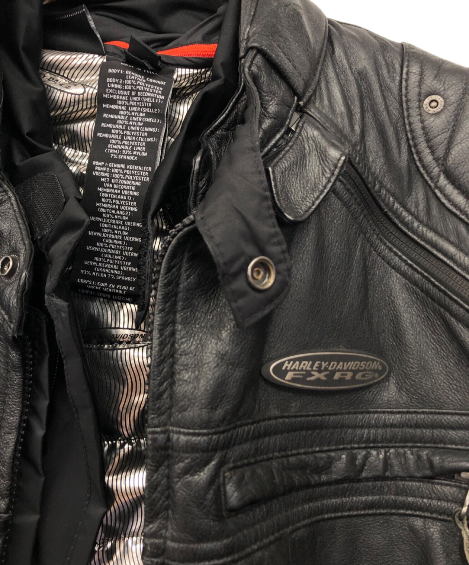 中古・古着通販】HARLEY-DAVIDSON (ハーレーダビッドソン) レザージャケット ブラック サイズ:L｜ブランド・古着通販  トレファク公式【TREFAC FASHION】スマホサイト