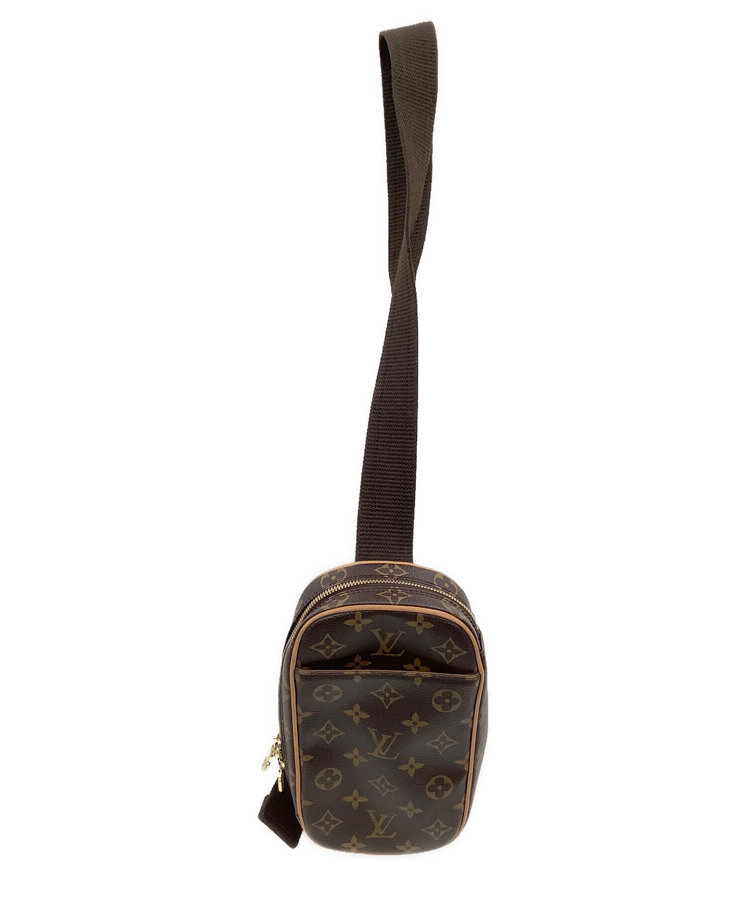 ルイヴィトン ポシェットガンジュ M51870 モノグラム ボディバッグ 崩す ミニバッグ ブラウン LOUIS VUITTON ショルダーバッグ 【