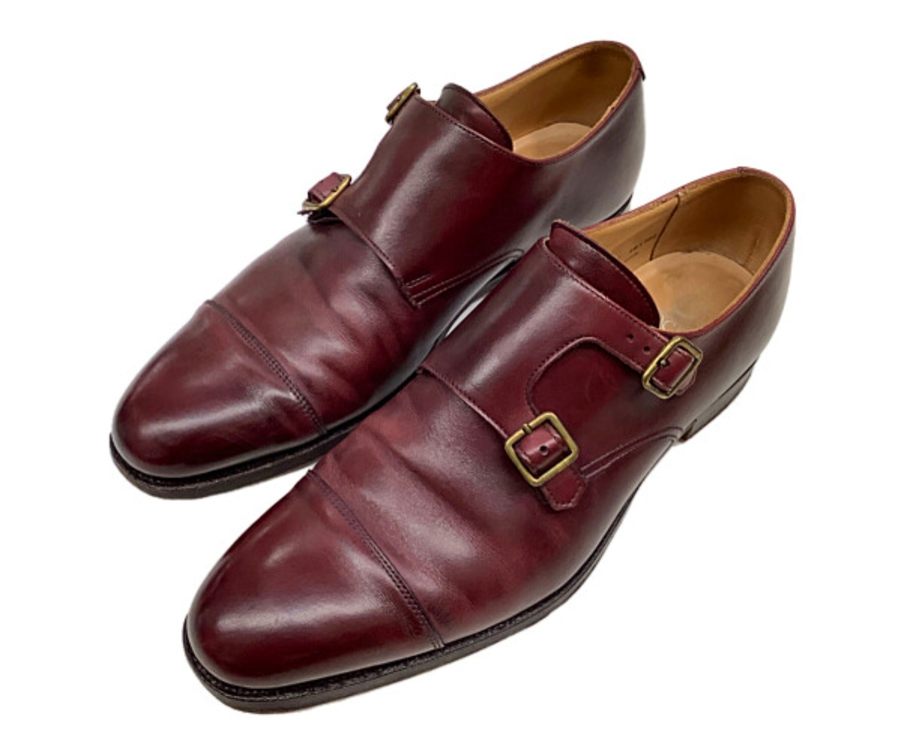 Crockett & Jones×Paiul smith (クロケット＆ジョーンズ×ポールスミス) モンクストラップシューズ ワインレッド サイズ:7  5788-16B