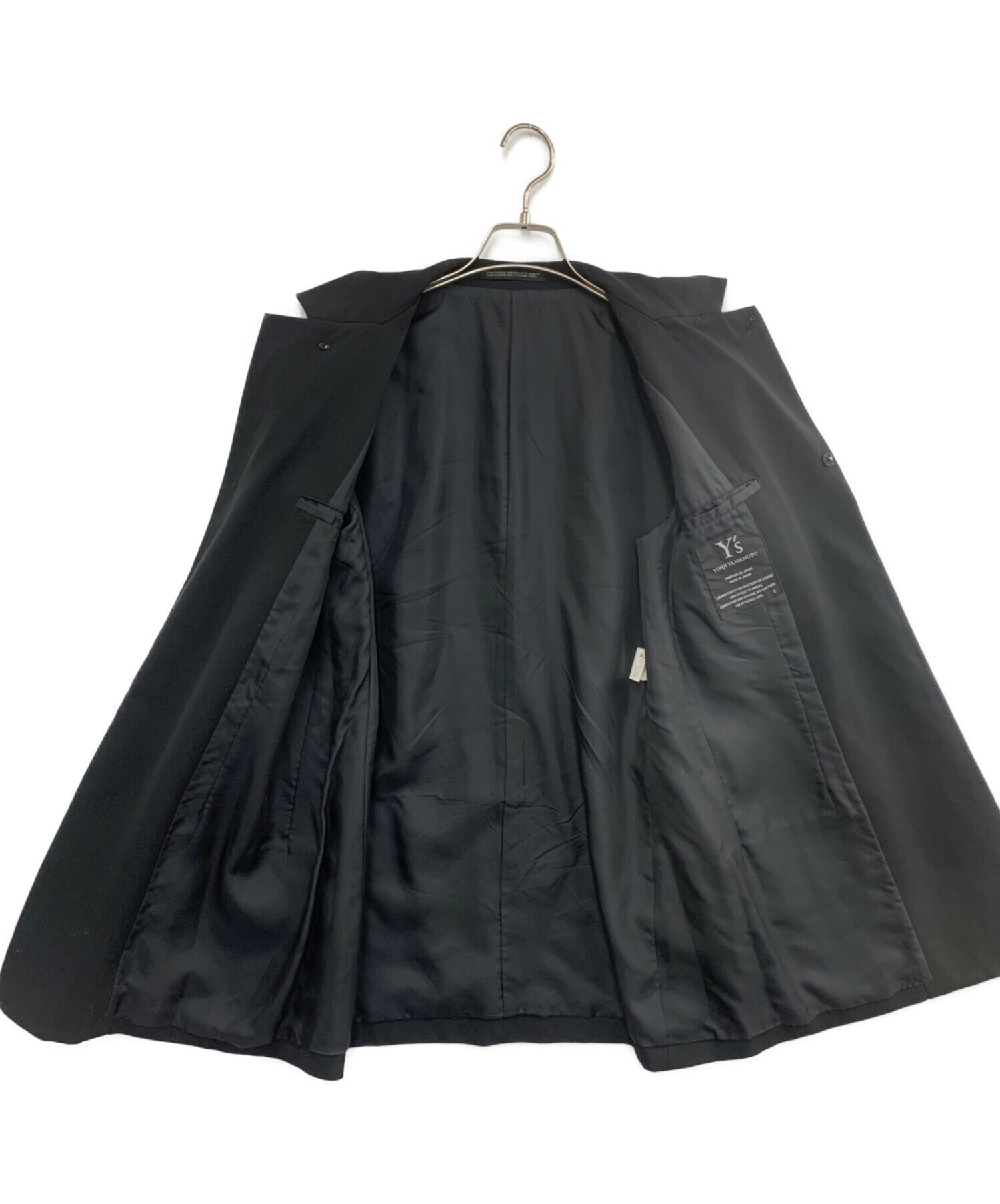 Y'S YOHJI YAMAMOTO (ワイズ ヨウジヤマモト) テーラードジャケット ブラック サイズ:4