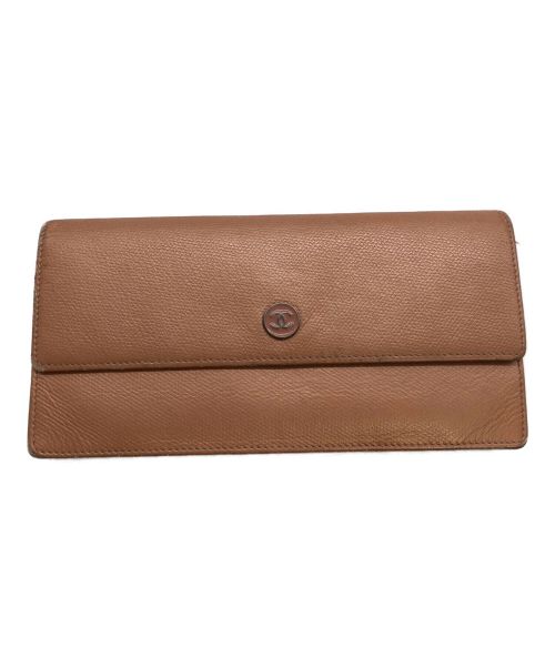 【中古・古着通販】CHANEL (シャネル) 長財布 ベージュ｜ブランド