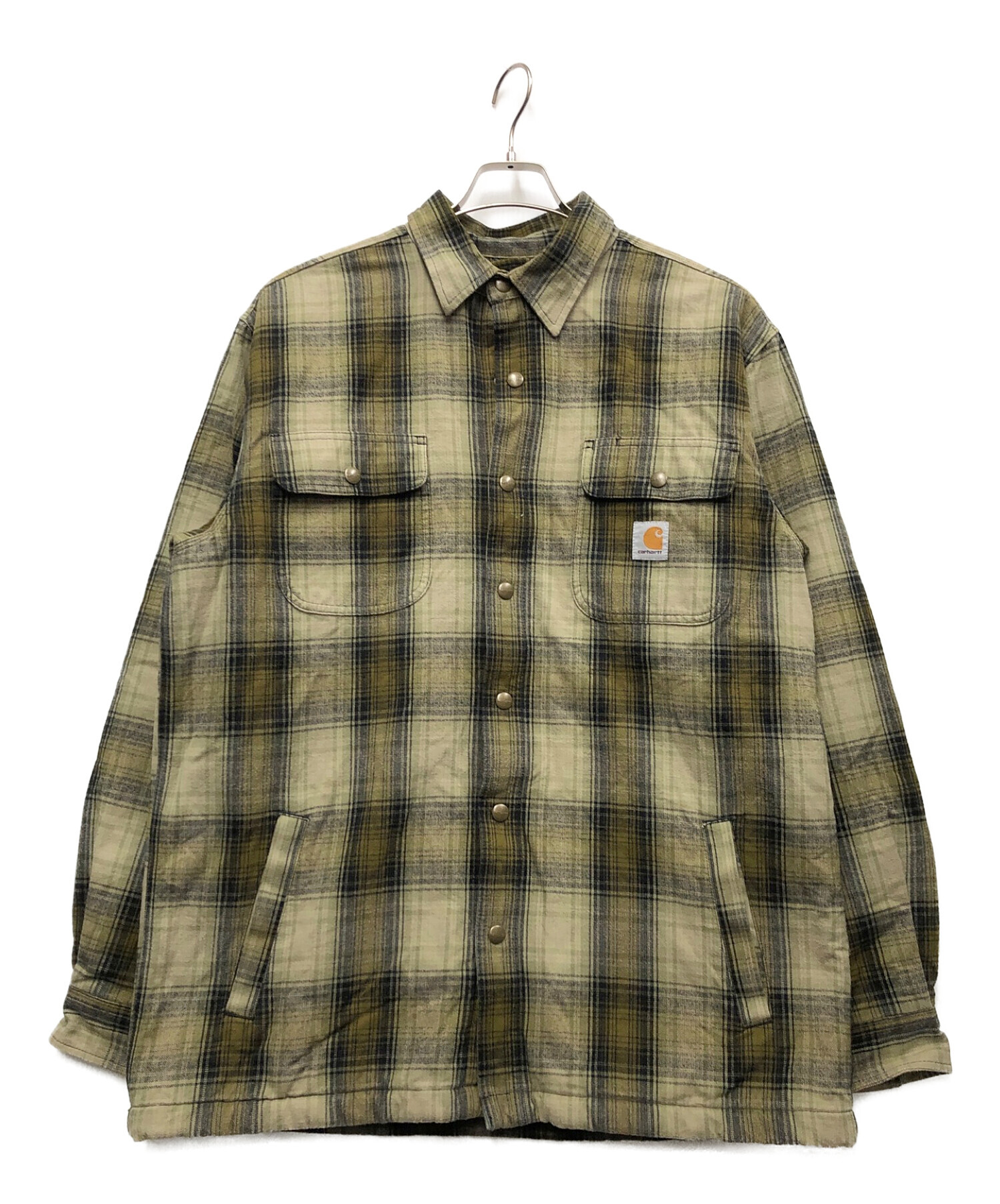 CarHartt (カーハート) フランネルシャツジャケット グリーン サイズ:L