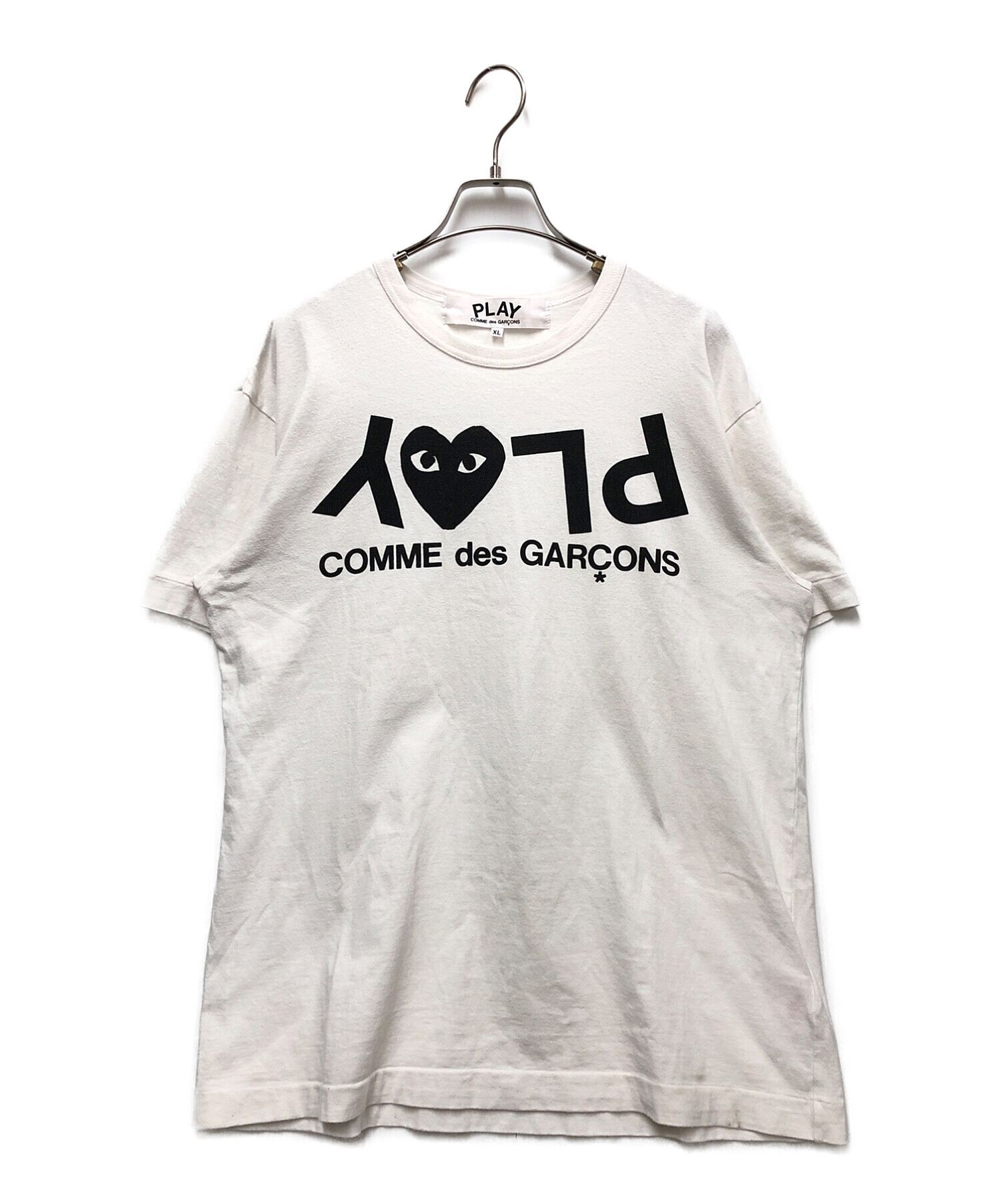 PLAY COMME des GARCONS (プレイ コムデギャルソン) プリントTシャツ ホワイト サイズ:XL