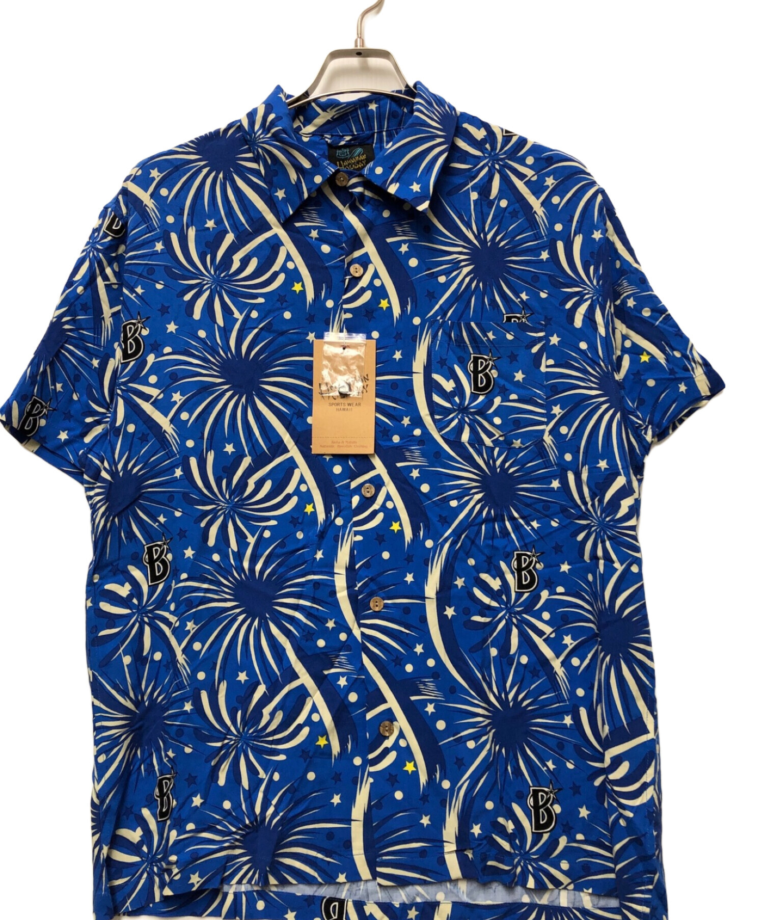 横浜DeNAベイスターズ (ベイスターズ) HAWAIIAN HOLIDAY (ハワイアンホリディ) アロハシャツ ブルー サイズ:XL 未使用品