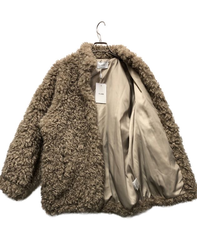 CLANE (クラネ) MINAMI TANAKA (ミナミ タナカ) CURL Fur Short COAT ブラウン サイズ:1 レディース その他コート 中古・古着