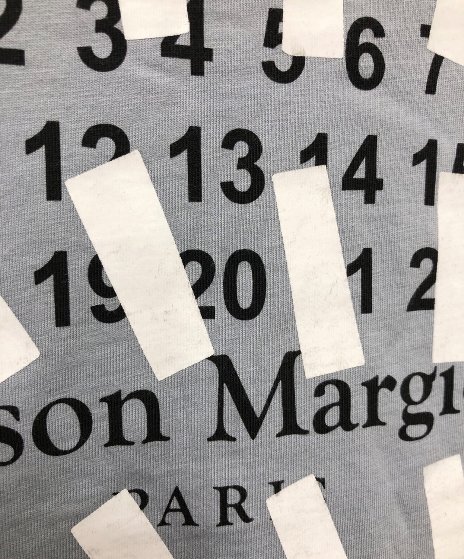 中古・古着通販】Maison Margiela (メゾンマルジェラ) TapeプリントオーバーサイズTシャツ グレー サイズ:44｜ブランド・古着通販  トレファク公式【TREFAC FASHION】スマホサイト