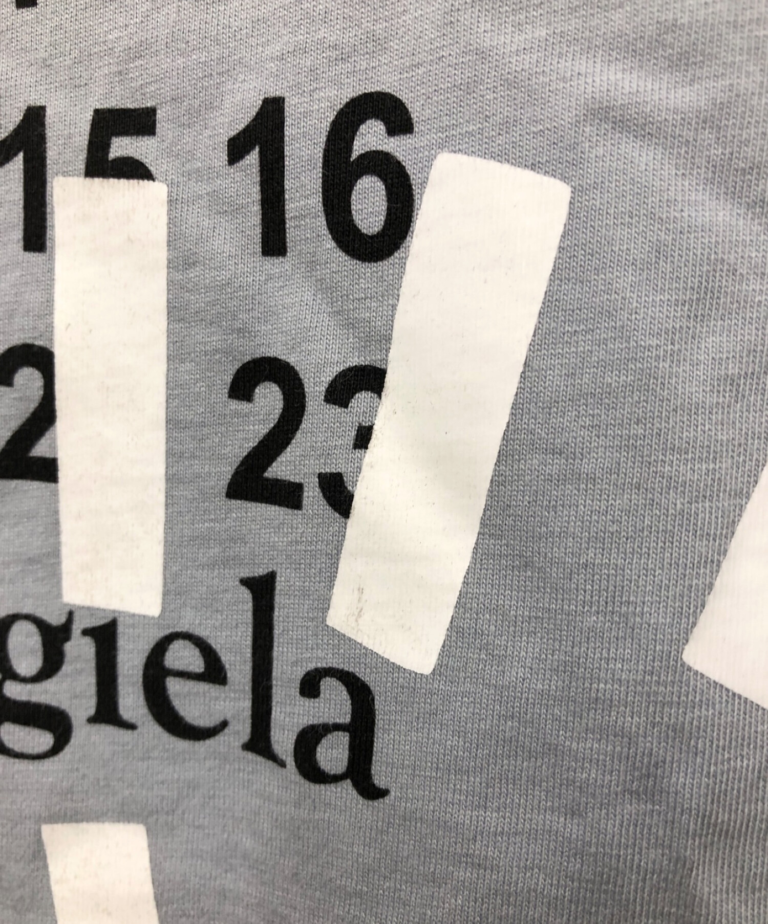 Maison Margiela (メゾンマルジェラ) TapeプリントオーバーサイズTシャツ グレー サイズ:44