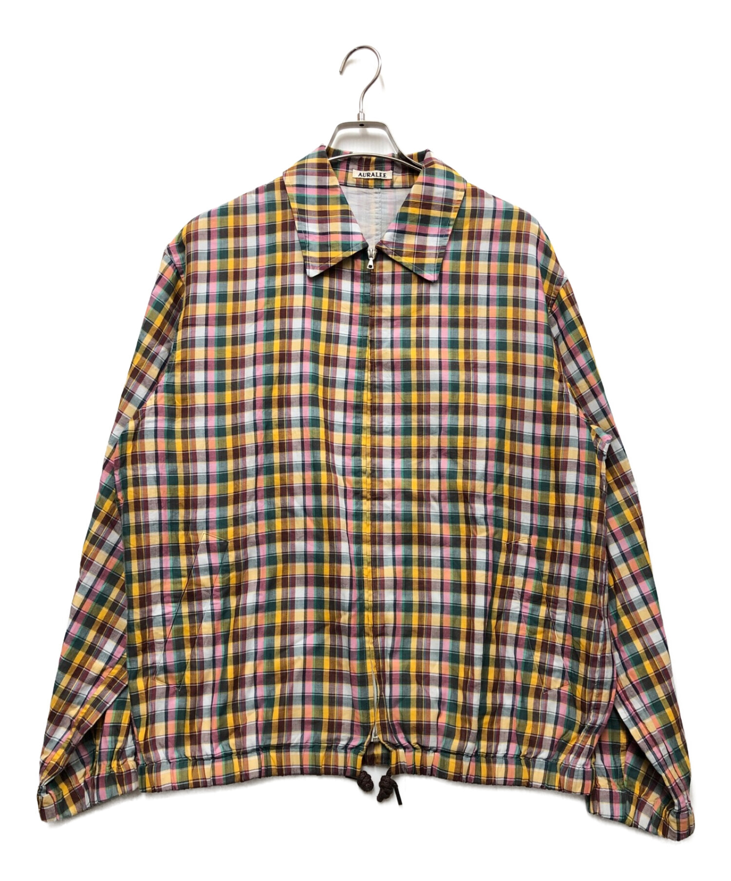 AURALEE (オーラリー) GIZA LIGHT WEIGHT DOUBLE-CLOTH ZIP BLOUSON MIX MADRAS CHECK  [A22SB01GN] ベージュ サイズ:4