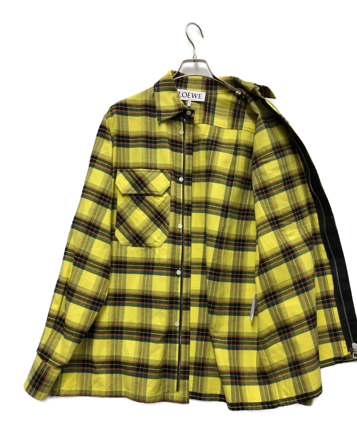 中古・古着通販】LOEWE (ロエベ) CHECK OVERSIZED SHIRT イエロー