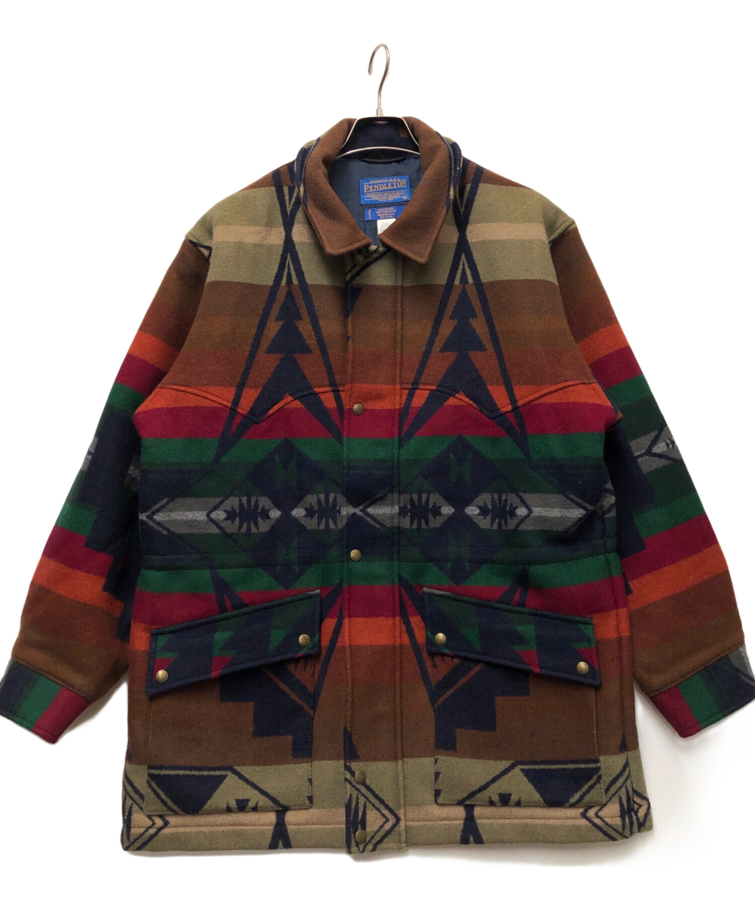 PENDLETON (ペンドルトン) ネイティブ柄ウールジャケット ブラウン×マルチカラー サイズ:M