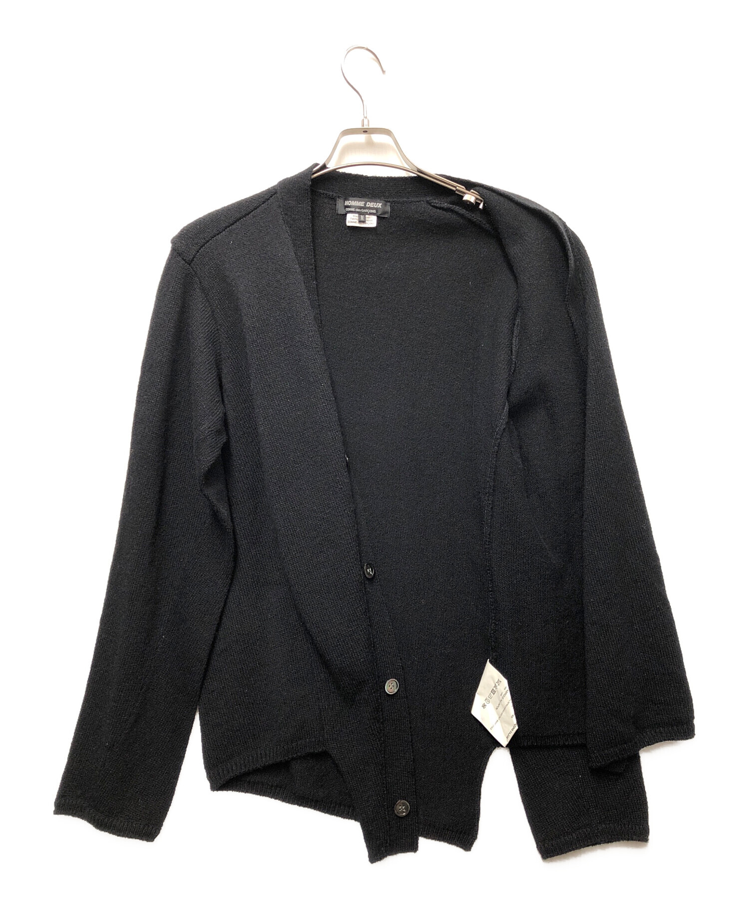 中古・古着通販】COMME des GARCONS HOMME DEUX (コムデギャルソン オム ドゥ) ニットカーディガン ブラック  サイズ:M｜ブランド・古着通販 トレファク公式【TREFAC FASHION】スマホサイト