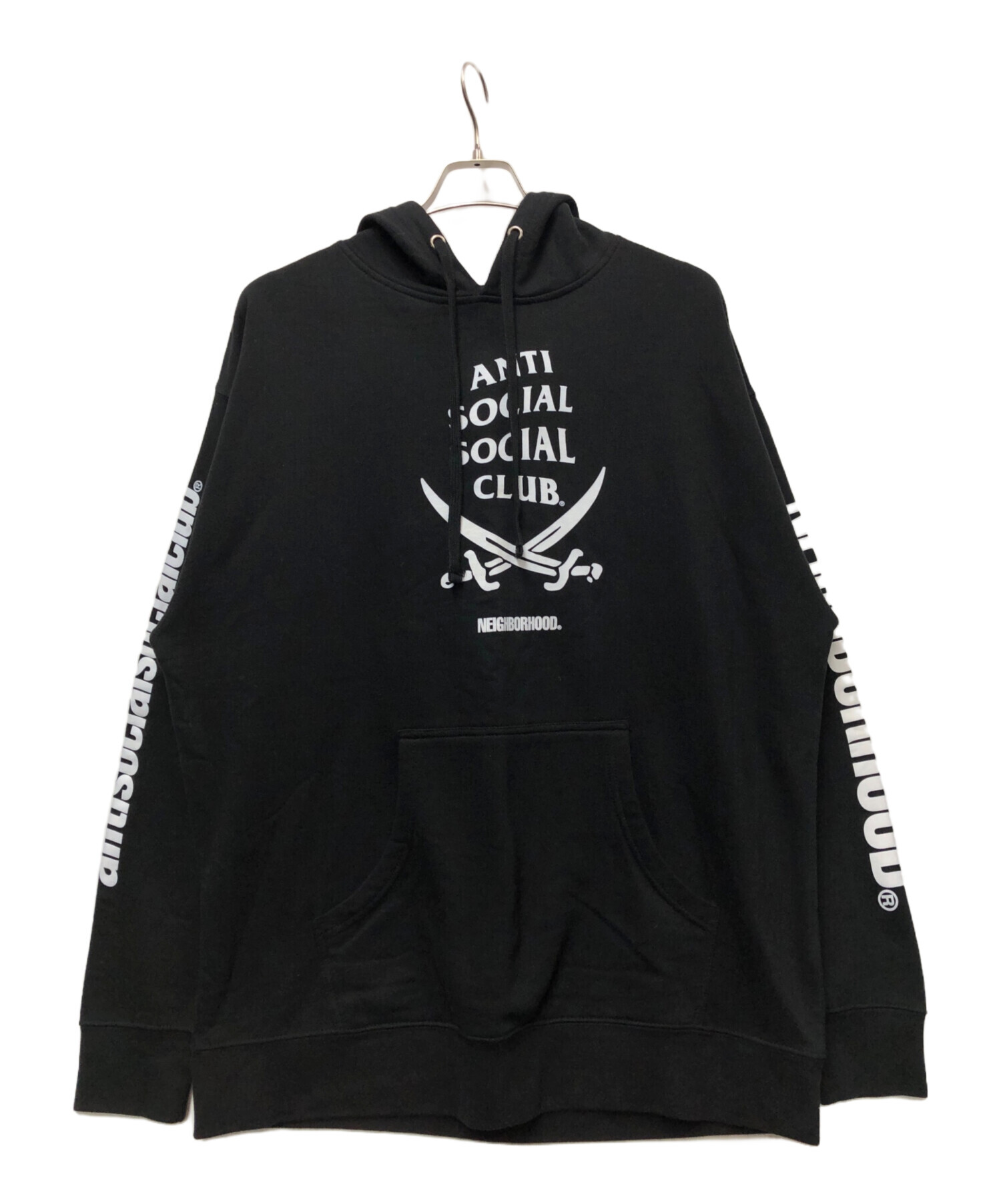 中古・古着通販】NEIGHBORHOOD (ネイバーフッド) ANTI SOCIAL SOCIAL CLUB (アンチソーシャルソーシャルクラブ)  プルオーバーパーカー ブラック サイズ:XL｜ブランド・古着通販 トレファク公式【TREFAC FASHION】スマホサイト