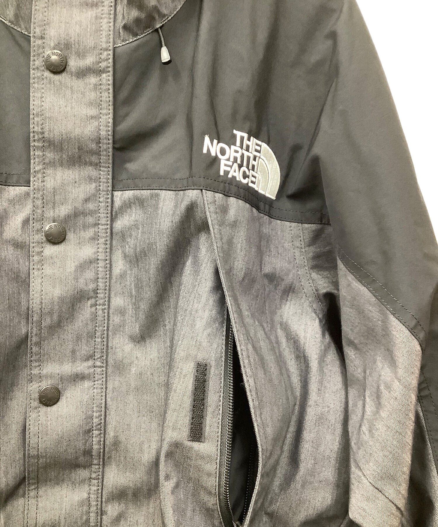 THE NORTH FACE (ザ ノース フェイス) マウンテンライトデニムジャケット ブラック×グレー サイズ:L