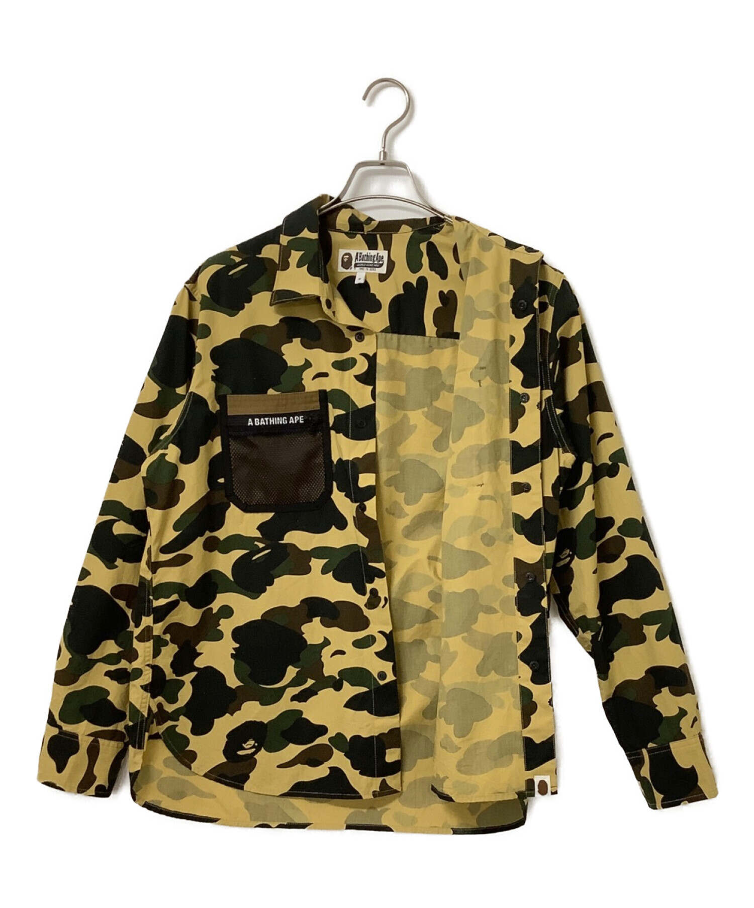 A BATHING APE (アベイシングエイプ) 1ST CAMO OUTDOOR DETAIL POCKET RELAXED FIT SHIRT  カーキ サイズ:S
