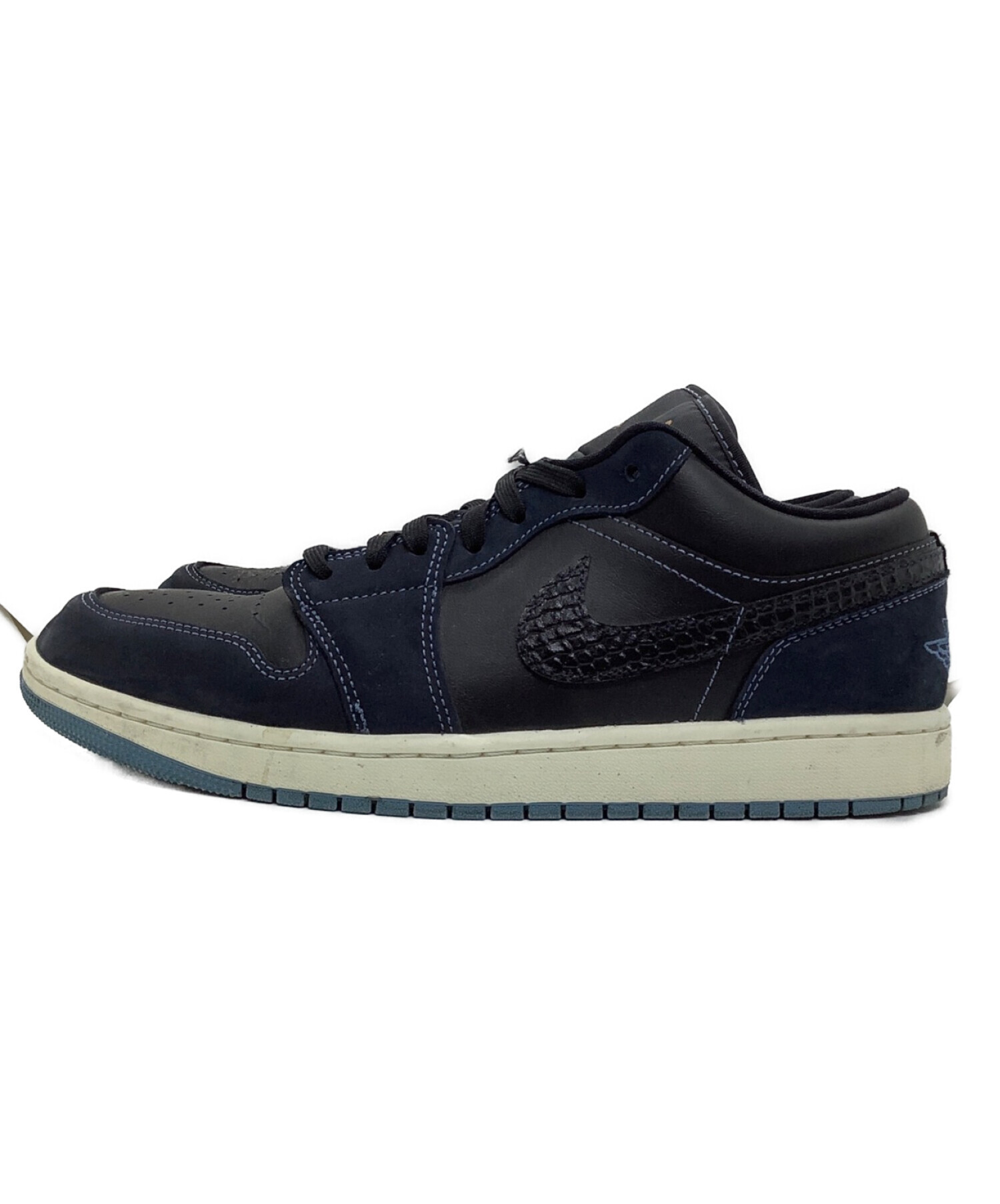 NIKE (ナイキ) WMNS AIR JORDAN 1 LOW SE Navy/Black Snakeskin サイズ:US11.5