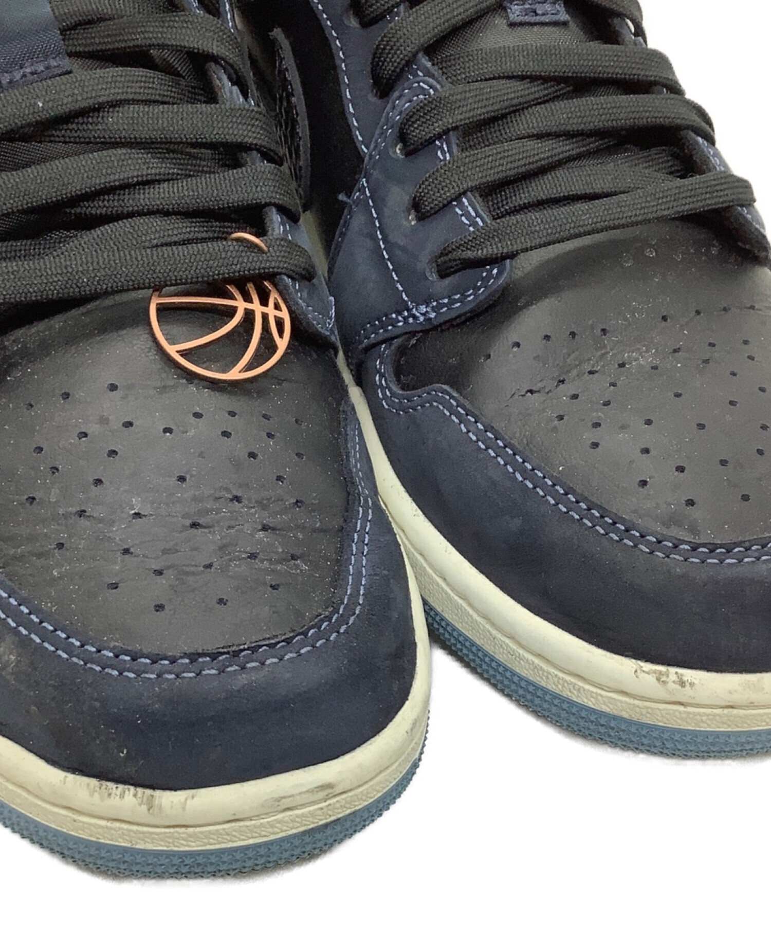 NIKE (ナイキ) WMNS AIR JORDAN 1 LOW SE Navy/Black Snakeskin サイズ:US11.5