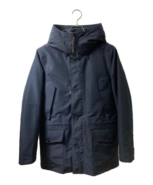 中古】ウールリッチ WOOLRICH ウールポリエステル チェック シャツジャケット ダウンジャケット まる ネイビーxグレー【サイズ