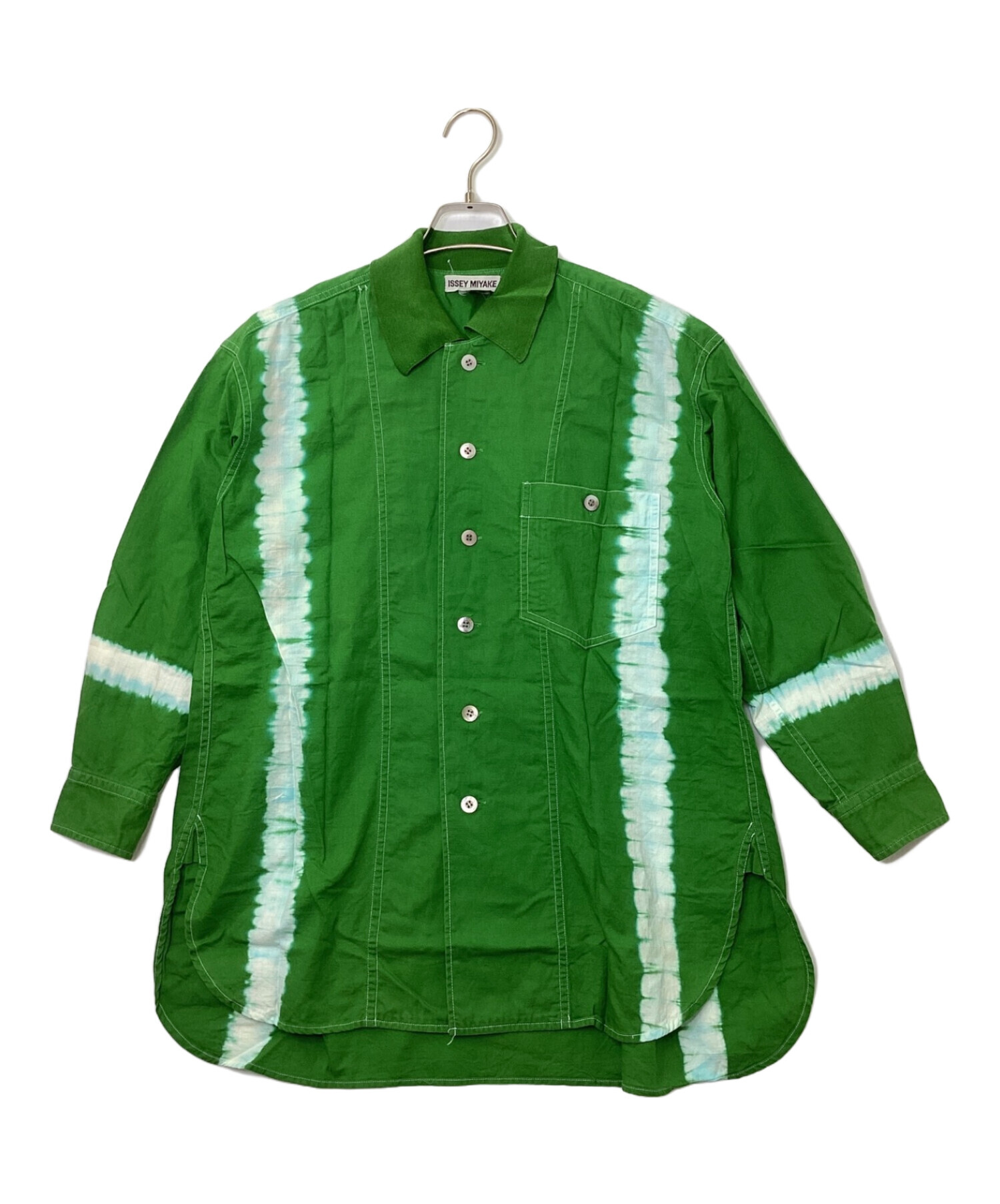 ISSEY MIYAKE (イッセイミヤケ) シャツジャケット グリーン サイズ:S