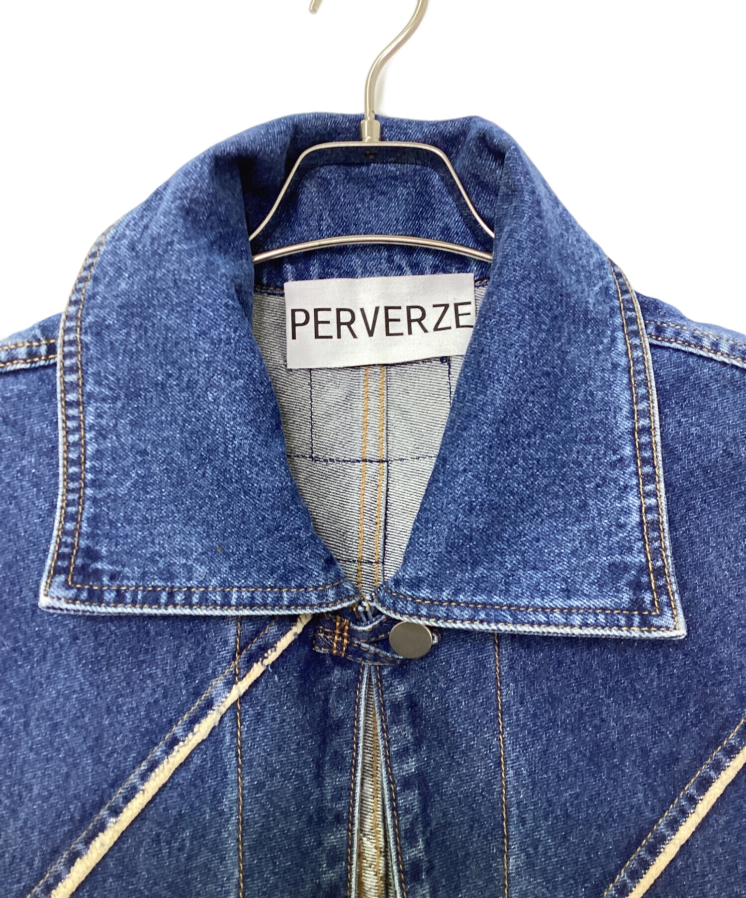 中古・古着通販】PERVERZE (パーバーズ) デニムジャンパーベスト インディゴ サイズ:FREE｜ブランド・古着通販  トレファク公式【TREFAC FASHION】スマホサイト