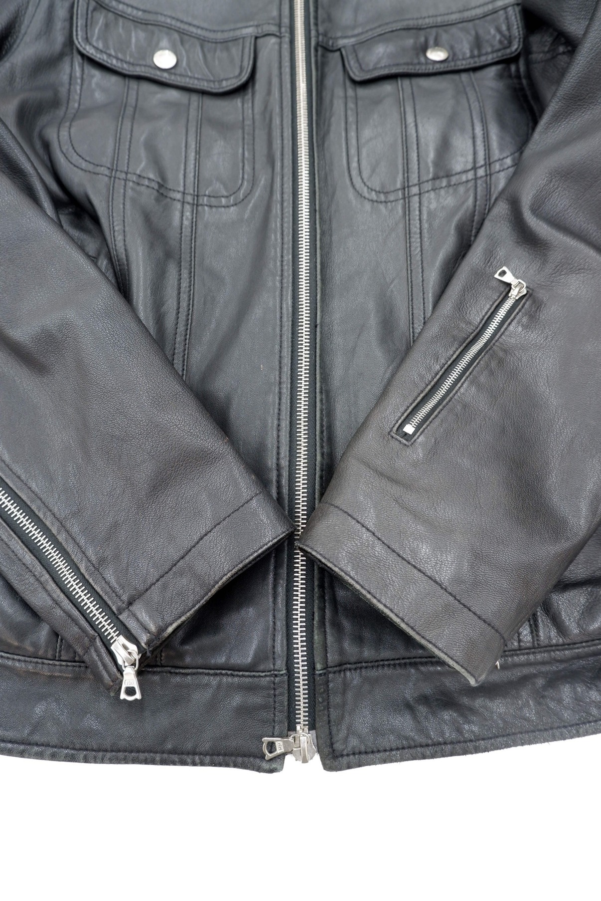 SOPHNET. (ソフネット) ラムレザーライダースジャケット ブラック サイズ:M
