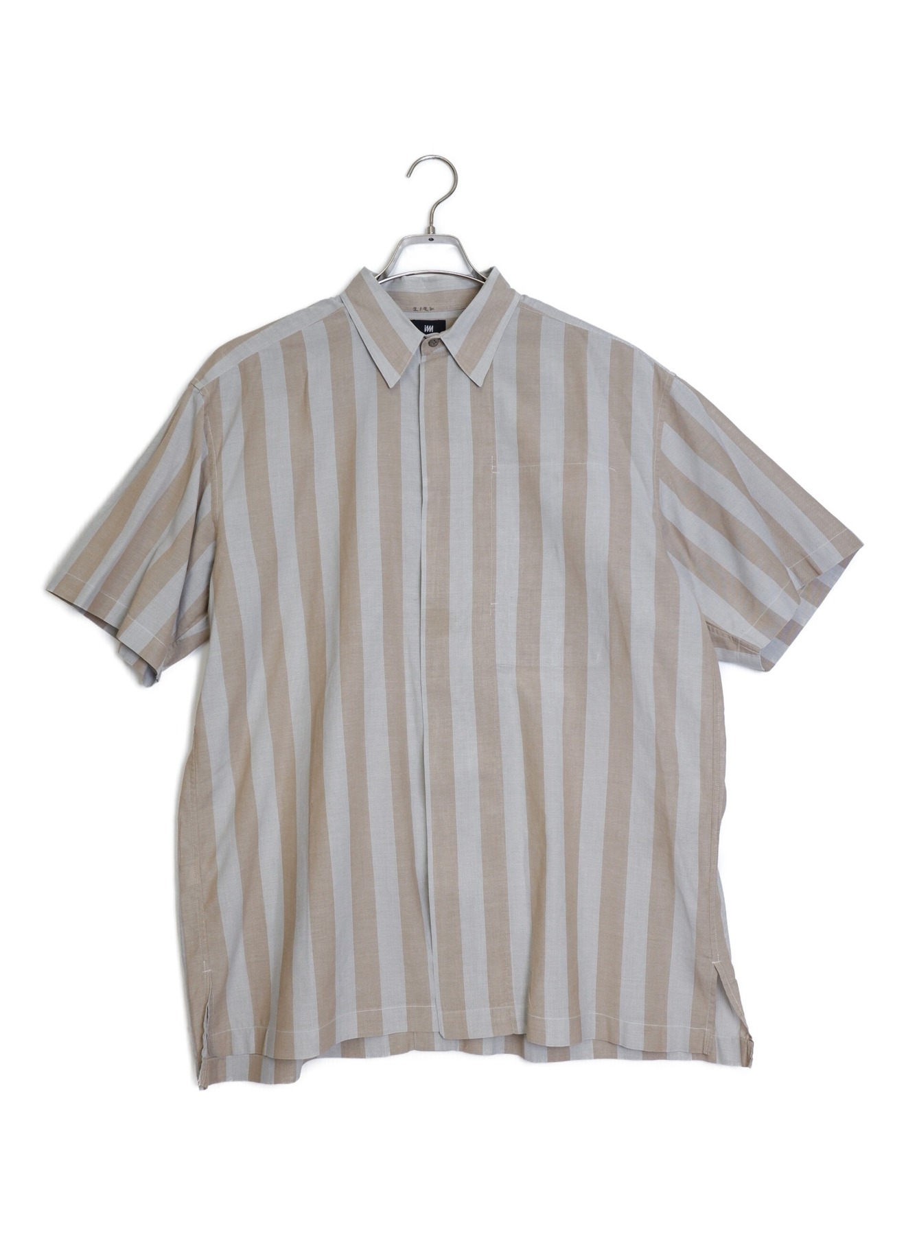 ISSEY MIYAKE (イッセイミヤケ) 90s半袖ドレスシャツ ブラウン サイズ:L