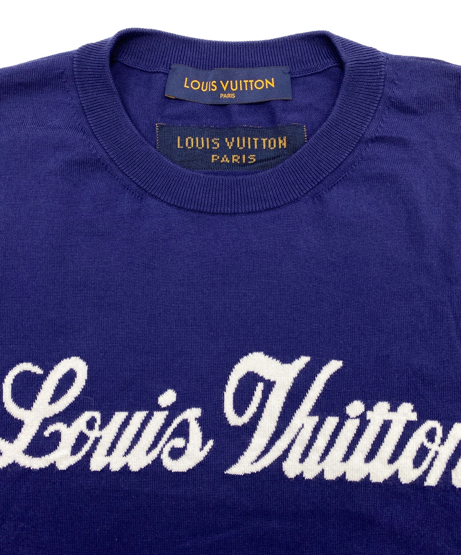 LOUIS VUITTON (ルイ ヴィトン) グラフィックショートスリーブクルーネック ブルー サイズ:Ｓ