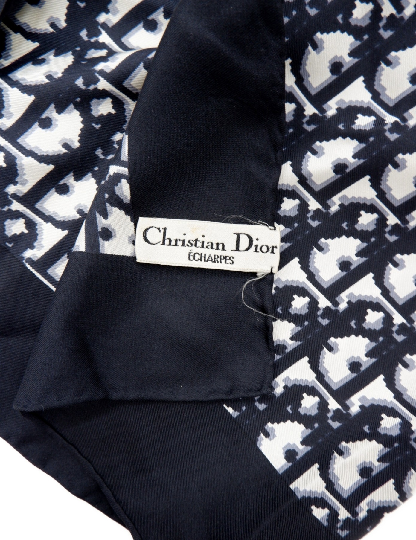 Christian Dior (クリスチャン ディオール) ストール ブラック×ホワイト