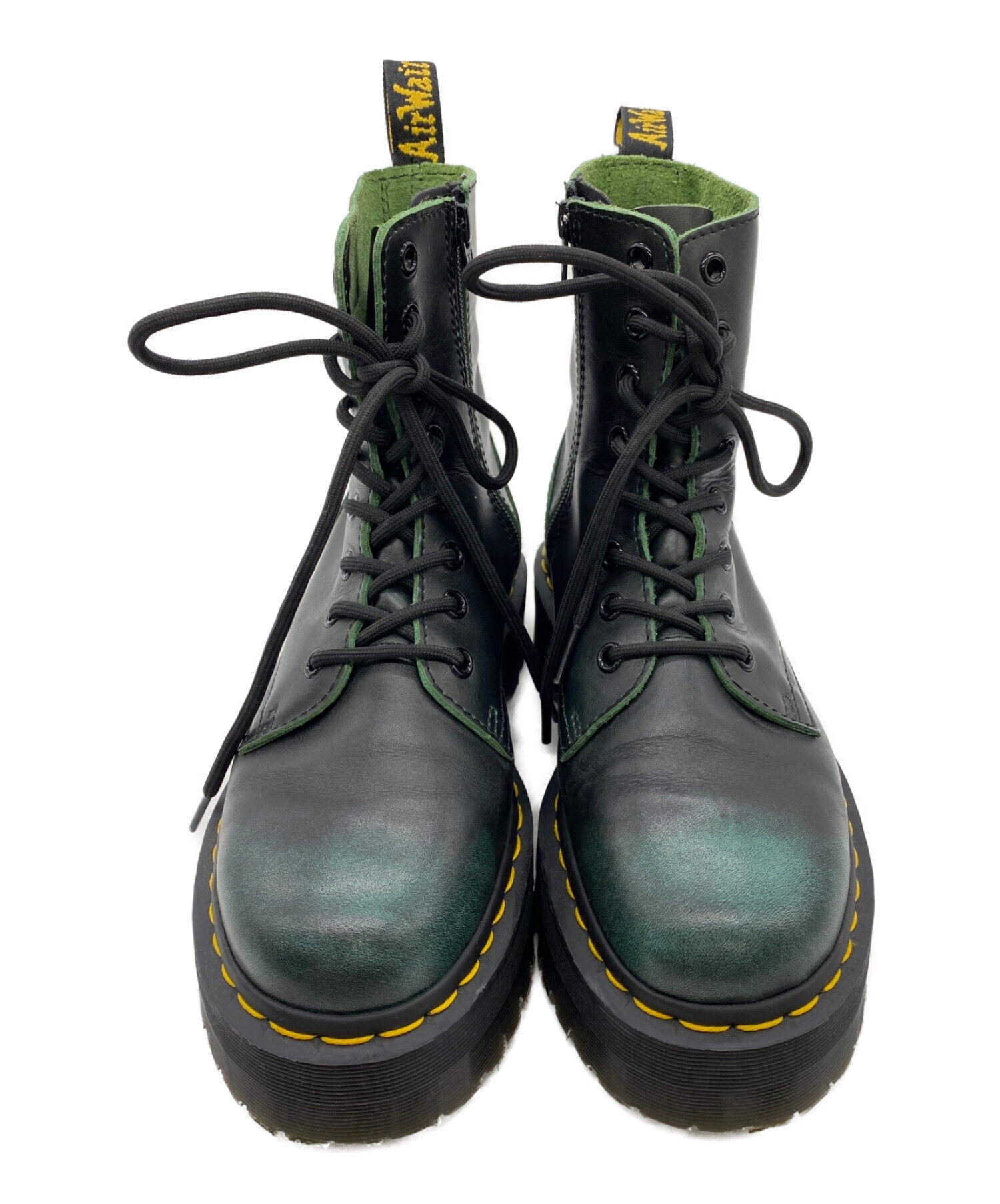 Dr.Martens (ドクターマーチン) 8ホールブーツ ブラック×グリーン サイズ:24cm