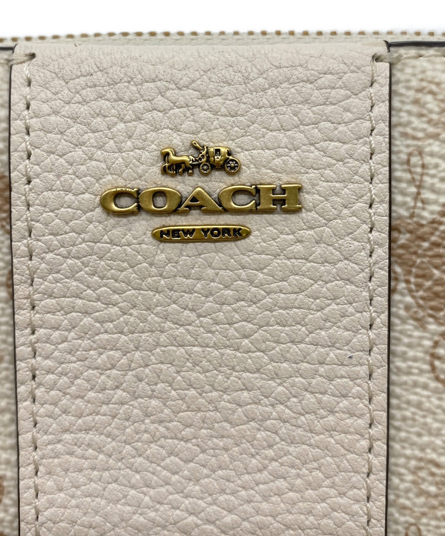 中古・古着通販】COACH (コーチ) 2つ折り財布 アイボリー｜ブランド