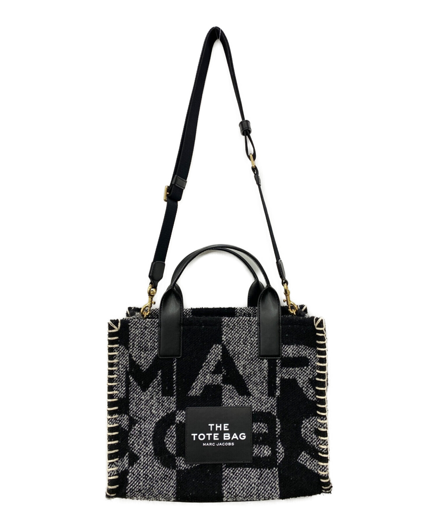 MARC JACOBS (マーク ジェイコブス) ザブランケットスモールトートバッグ グレー×ブラック