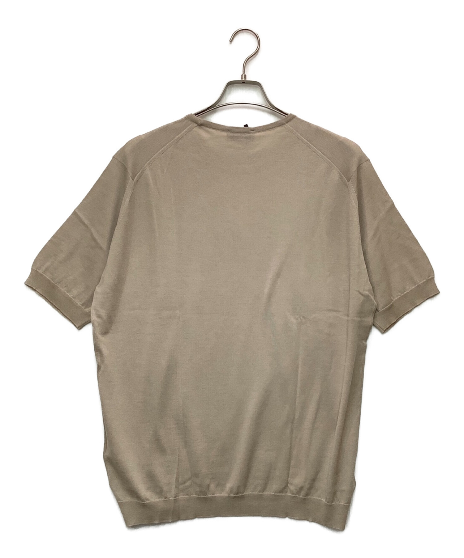 JOHN SMEDLEY (ジョンスメドレー) ショートスリーブコットンニットTシャツ ベージュ サイズ:XL