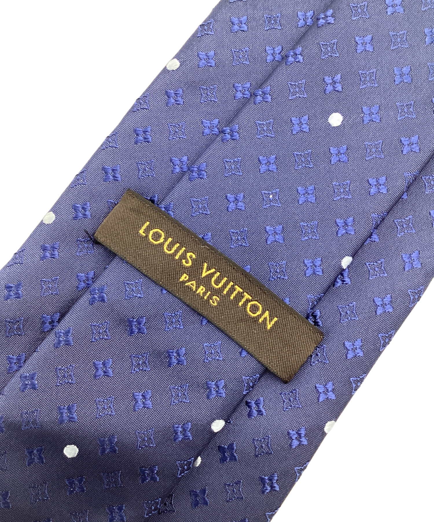 中古・古着通販】LOUIS VUITTON (ルイ ヴィトン) クラヴァットモノグラム フラワードット シルクネクタイ ネイビー  サイズ:-｜ブランド・古着通販 トレファク公式【TREFAC FASHION】スマホサイト