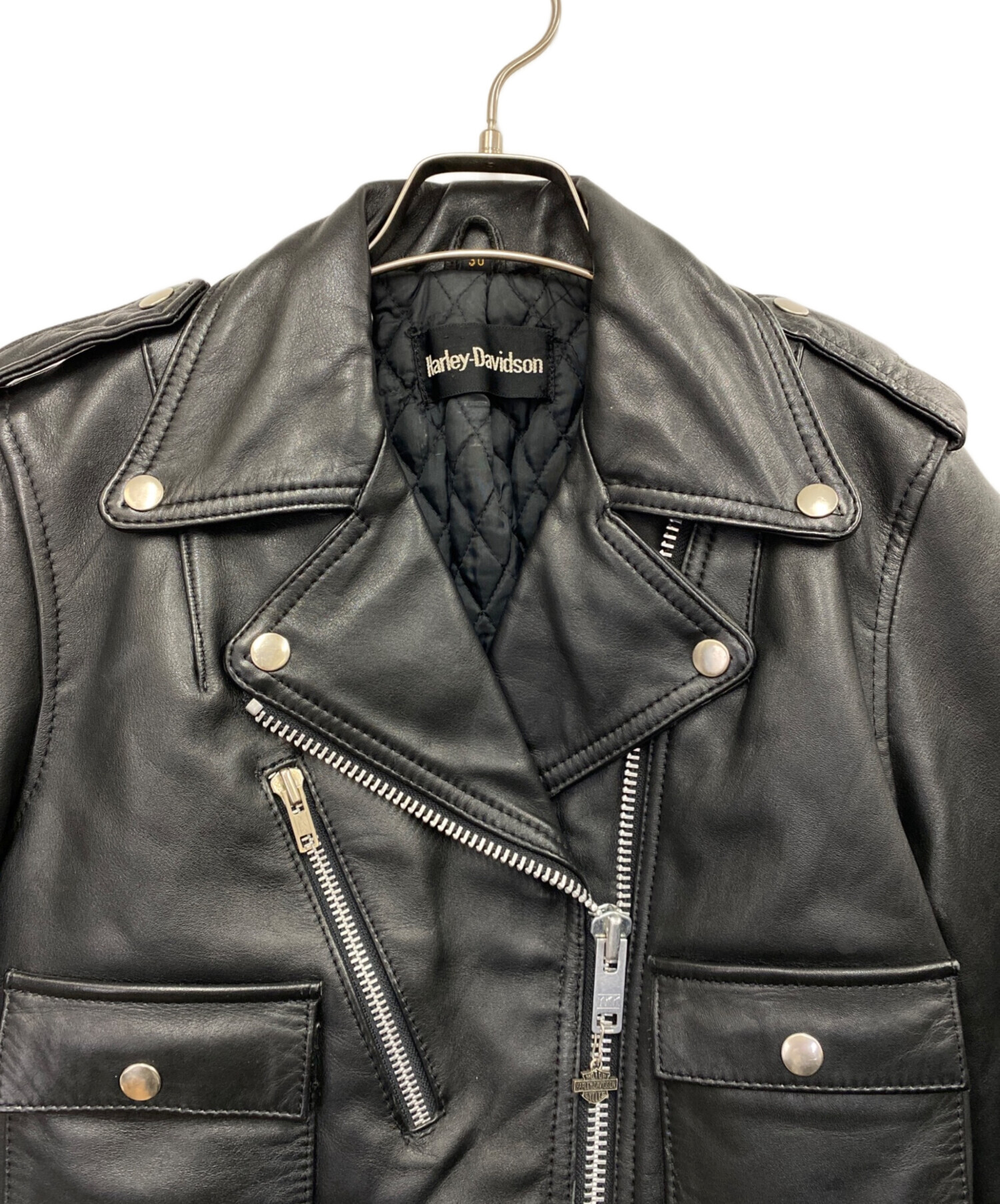 中古・古着通販】HARLEY-DAVIDSON (ハーレーダビッドソン) ダブルライダースジャケット ブラック サイズ:UK30｜ブランド・古着通販  トレファク公式【TREFAC FASHION】スマホサイト