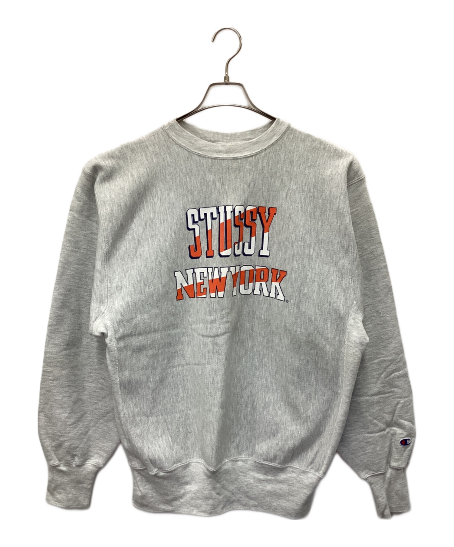 Champion REVERSE WEAVE (チャンピオンリバースウィーブ) stussy (ステューシー) 90sプリントスウェット ライトグレー  サイズ:X-LARGE