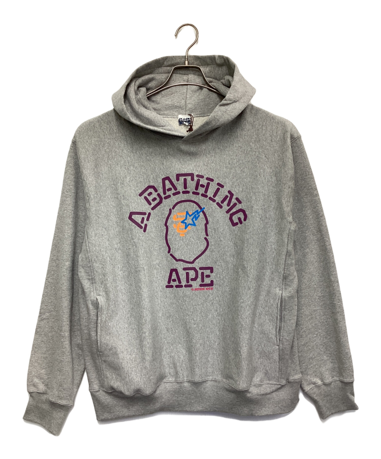 中古・古着通販】A BATHING APE (アベイシングエイプ) プルオーバーパーカー グレー サイズ:L｜ブランド・古着通販  トレファク公式【TREFAC FASHION】スマホサイト