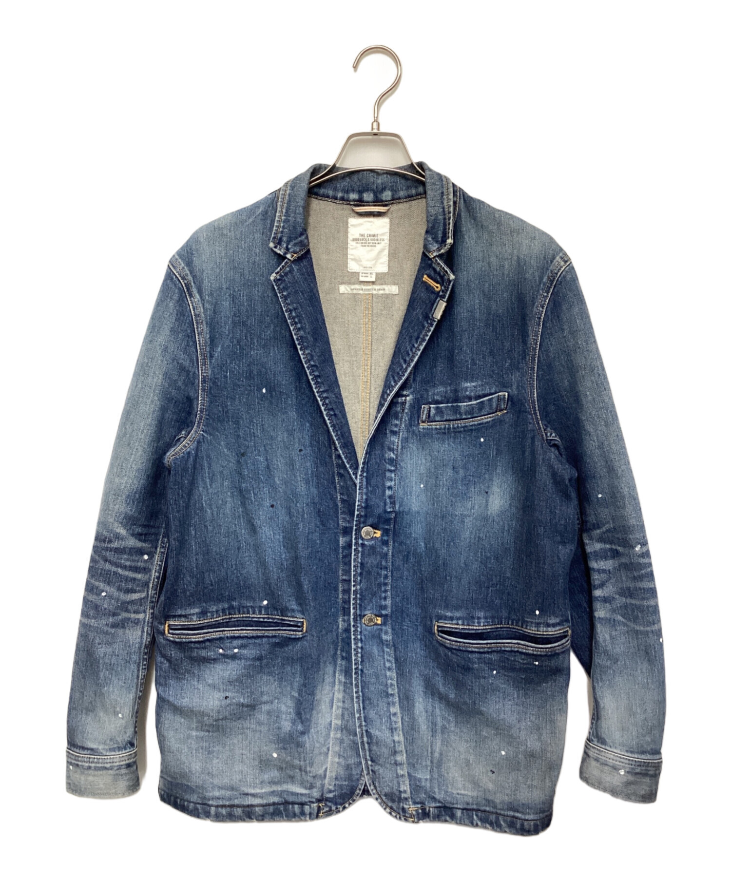 THE CRIMIE (ザ クライミー) BORN RUDE STRETCH SELVEDGE DENIM JACKET（ボーン ルード ストレッチ  セルビッチ デニムジャケット） ブルー サイズ:XL